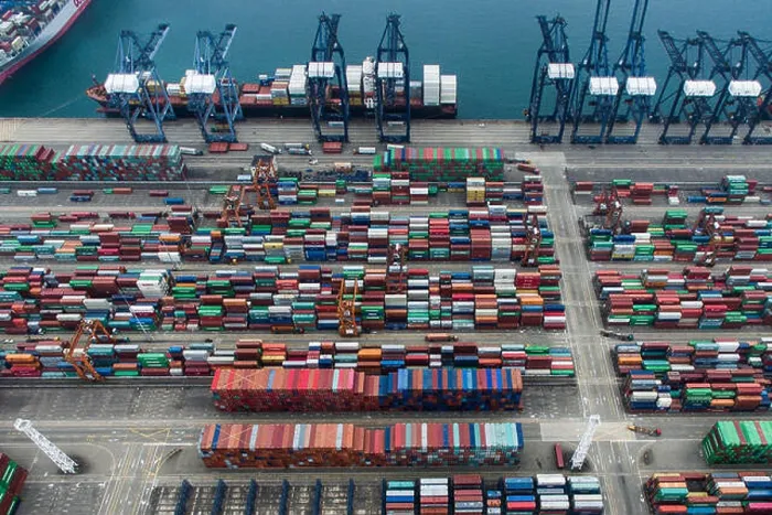 Framed Print : Aerial view of masses of containers in the Port of Shenzhen Framed Print : Aerial view of masses of containers in the Port of Shenzhen