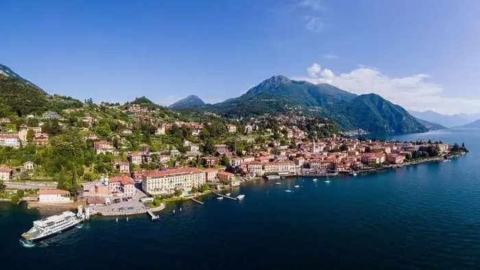 Framed Print : Aerial view of Menaggio, Lake of Como, Italy Framed Print : Aerial view of Menaggio, Lake of Como, Italy