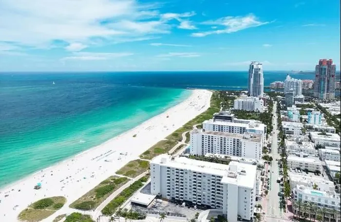 Framed Print : Aerial view of Miami Beach city Framed Print : Aerial view of Miami Beach city