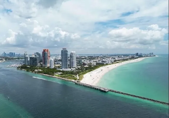 Framed Print : Aerial view of Miami Beach city Framed Print : Aerial view of Miami Beach city