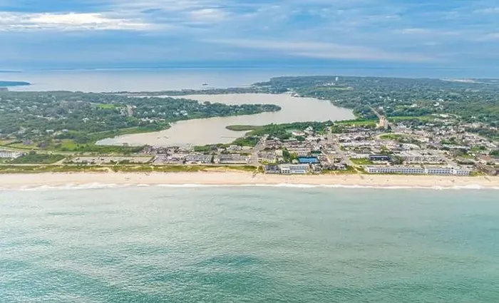 Framed Print : aerial view of montauk from the ocean Framed Print : aerial view of montauk from the ocean