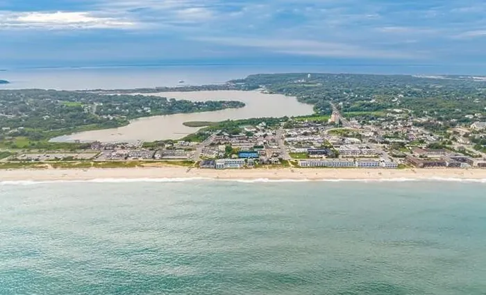 Framed Print : aerial view of montauk from the ocean Framed Print : aerial view of montauk from the ocean