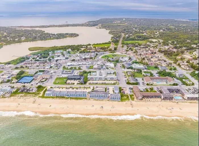 Framed Print : aerial view of montauk from the ocean Framed Print : aerial view of montauk from the ocean