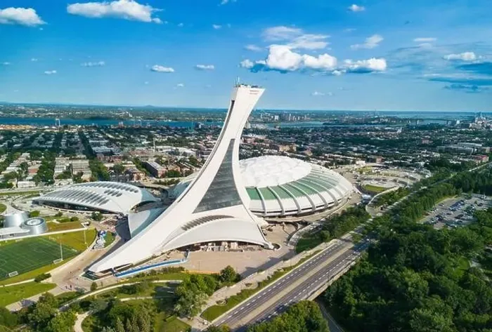 Framed Print : Aerial view of Montreal Olympic Stadium Framed Print : Aerial view of Montreal Olympic Stadium