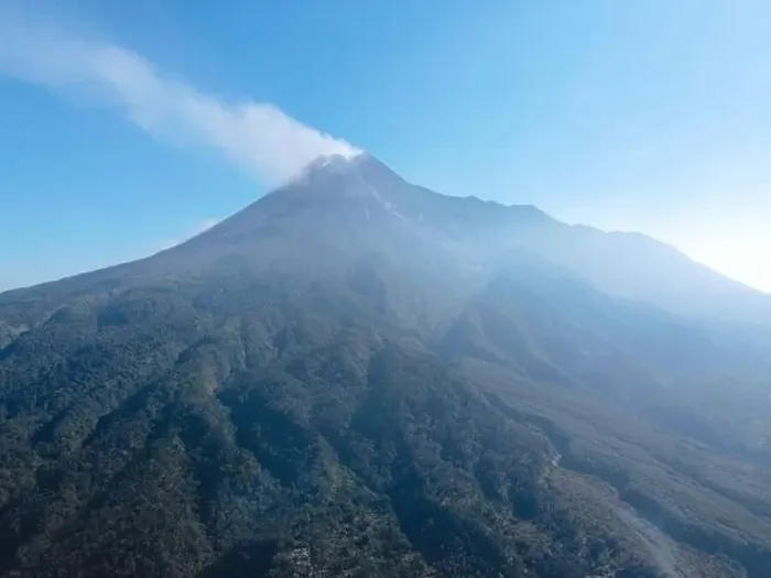 Framed Print : Aerial view of Mount Merapi Landscape with small eruption in Yogyakarta, Indonesia Volcano Landscape View Framed Print : Aerial view of Mount Merapi Landscape with small eruption in Yogyakarta, Indonesia Volcano Landscape View