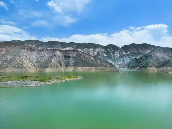 Framed Print : Aerial view on mountain lake. Drone view water reservoir at mountain valley Framed Print : Aerial view on mountain lake. Drone view water reservoir at mountain valley