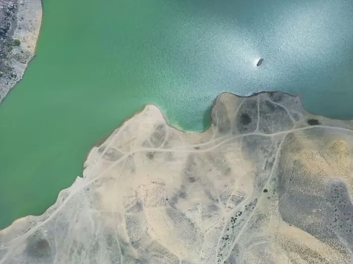 Framed Print : Aerial view on mountain lake. Drone view water reservoir at mountain valley Framed Print : Aerial view on mountain lake. Drone view water reservoir at mountain valley