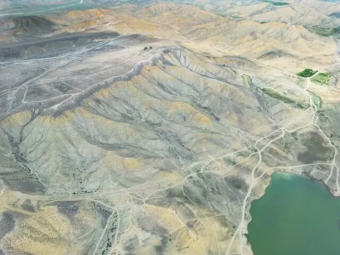 Framed Print : Aerial view on mountain lake. Drone view water reservoir at mountain valley Framed Print : Aerial view on mountain lake. Drone view water reservoir at mountain valley