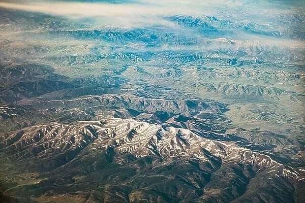 Aerial View Of Mountains Of Turkey Ordu Region From Window Of Plane