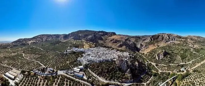 Framed Print : aerial view of the municipality of Zuheros in the province of Cordoba, Andalusia Framed Print : aerial view of the municipality of Zuheros in the province of Cordoba, Andalusia