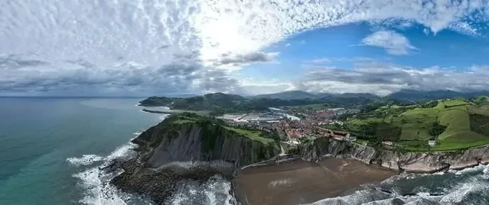 Framed Print : aerial view of the municipality of Zumaya in the Basque Country, Spain Framed Print : aerial view of the municipality of Zumaya in the Basque Country, Spain