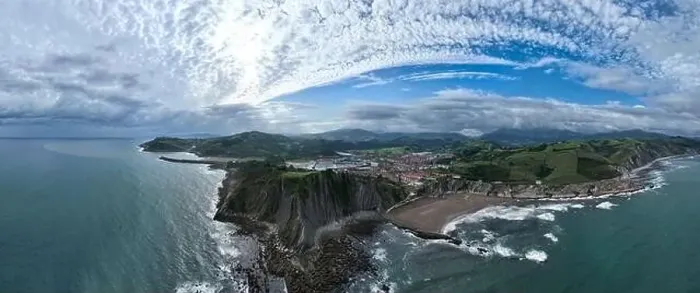 Framed Print : aerial view of the municipality of Zumaya in the Basque Country, Spain Framed Print : aerial view of the municipality of Zumaya in the Basque Country, Spain