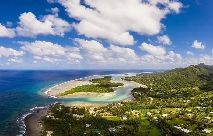 Framed Print : Aerial view of the Muri lagoon and beach in Rarotonga in the Cook islands in the south Pacific ocean Framed Print : Aerial view of the Muri lagoon and beach in Rarotonga in the Cook islands in the south Pacific ocean