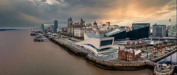 Framed Print : Aerial view of the Museum of Liverpool, UK Framed Print : Aerial view of the Museum of Liverpool, UK