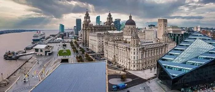 Framed Print : Aerial view of the Museum of Liverpool, UK Framed Print : Aerial view of the Museum of Liverpool, UK
