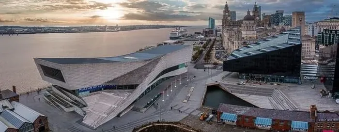Framed Print : Aerial view of the Museum of Liverpool, UK Framed Print : Aerial view of the Museum of Liverpool, UK