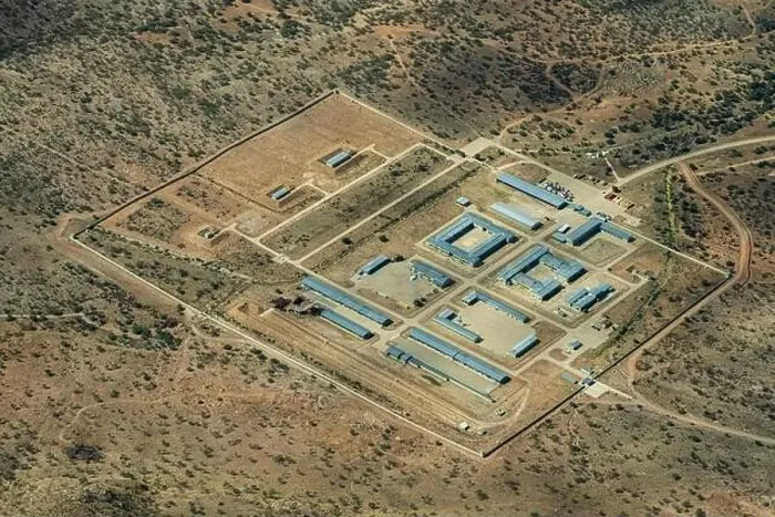 Framed Print : Aerial View of Namibia A animal breeding farm Framed Print : Aerial View of Namibia A animal breeding farm