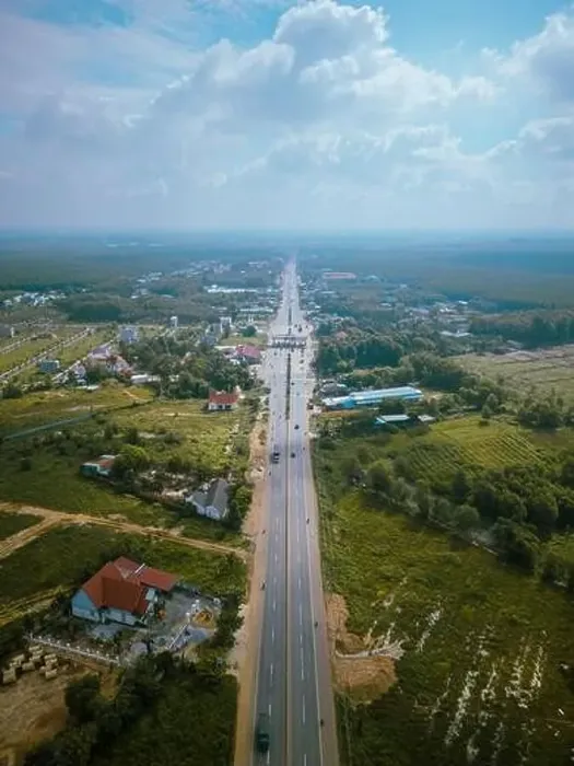 Framed Print : Aerial view of National Route 14 in Binh Phuoc province Framed Print : Aerial view of National Route 14 in Binh Phuoc province