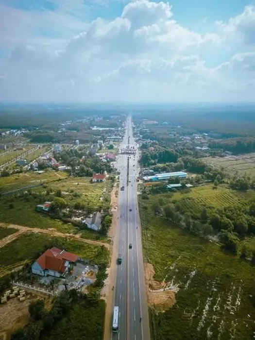 Framed Print : Aerial view of National Route 14 in Binh Phuoc province Framed Print : Aerial view of National Route 14 in Binh Phuoc province