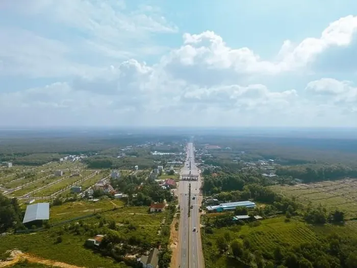 Framed Print : Aerial view of National Route 14 in Binh Phuoc province Framed Print : Aerial view of National Route 14 in Binh Phuoc province