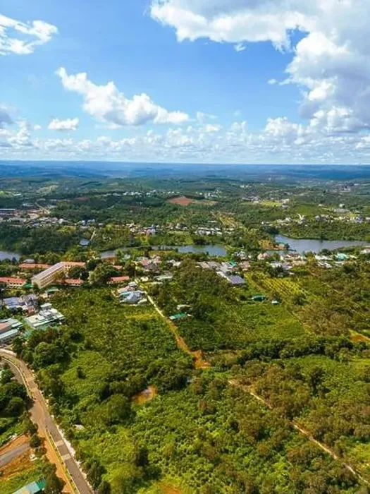 Framed Print : Aerial view of National Route 14 in Kien Duc town Framed Print : Aerial view of National Route 14 in Kien Duc town