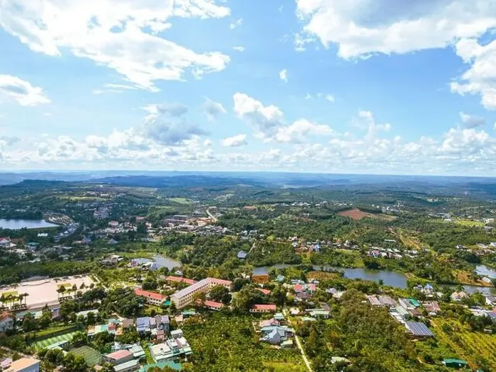 Framed Print : Aerial view of National Route 14 in Kien Duc town Framed Print : Aerial view of National Route 14 in Kien Duc town