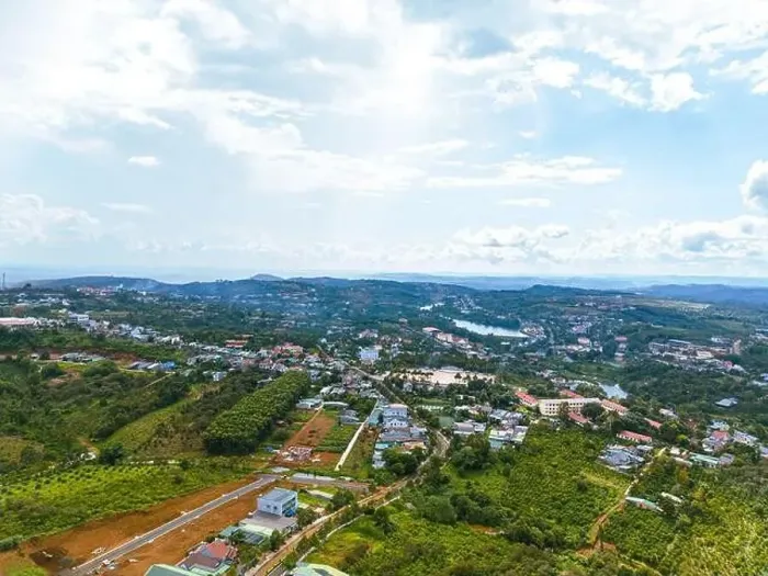 Framed Print : Aerial view of National Route 14 in Kien Duc town Framed Print : Aerial view of National Route 14 in Kien Duc town