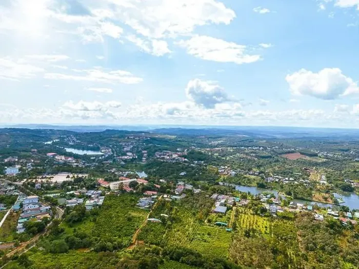 Framed Print : Aerial view of National Route 14 in Kien Duc town Framed Print : Aerial view of National Route 14 in Kien Duc town