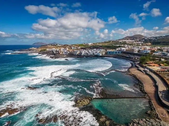 Framed Print : Aerial view of natural pools of Agaete, Gran Canaria, Spain Framed Print : Aerial view of natural pools of Agaete, Gran Canaria, Spain