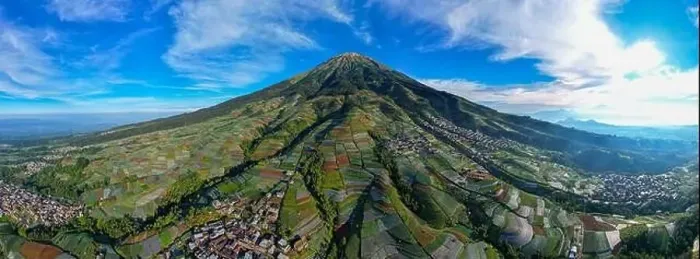 Framed Print : Aerial view of the Nepal van java is a Rural tour on the slopes of mount sumbing Framed Print : Aerial view of the Nepal van java is a Rural tour on the slopes of mount sumbing