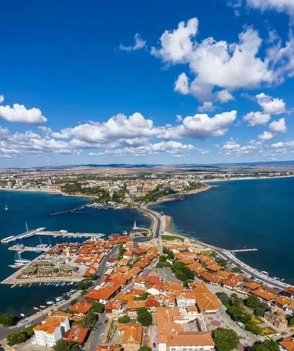 Framed Print : Aerial view to the Nessebar city in summer Framed Print : Aerial view to the Nessebar city in summer