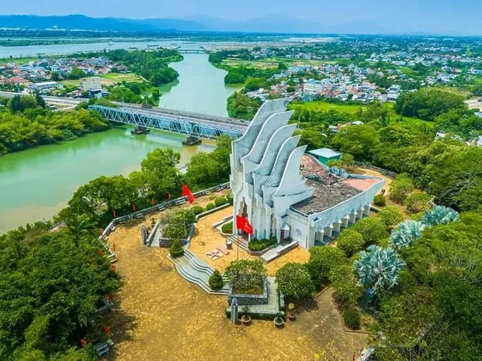 Framed Print : Aerial view of Nhan mountain, and Song Chua bridge in Tuy Hoa city Framed Print : Aerial view of Nhan mountain, and Song Chua bridge in Tuy Hoa city