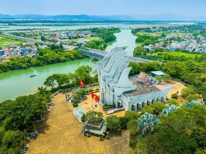 Framed Print : Aerial view of Nhan mountain, and Song Chua bridge in Tuy Hoa city Framed Print : Aerial view of Nhan mountain, and Song Chua bridge in Tuy Hoa city