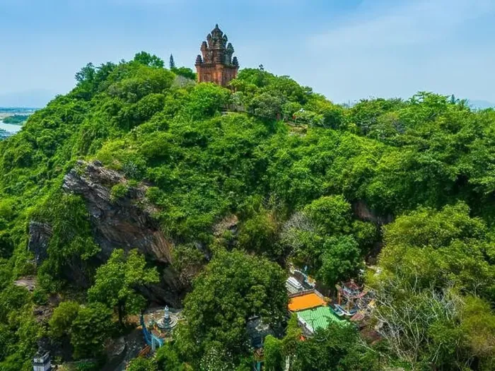 Framed Print : Aerial view of Nhan temple, tower is an artistic architectural work of Champa people in Tuy Hoa city Framed Print : Aerial view of Nhan temple, tower is an artistic architectural work of Champa people in Tuy Hoa city
