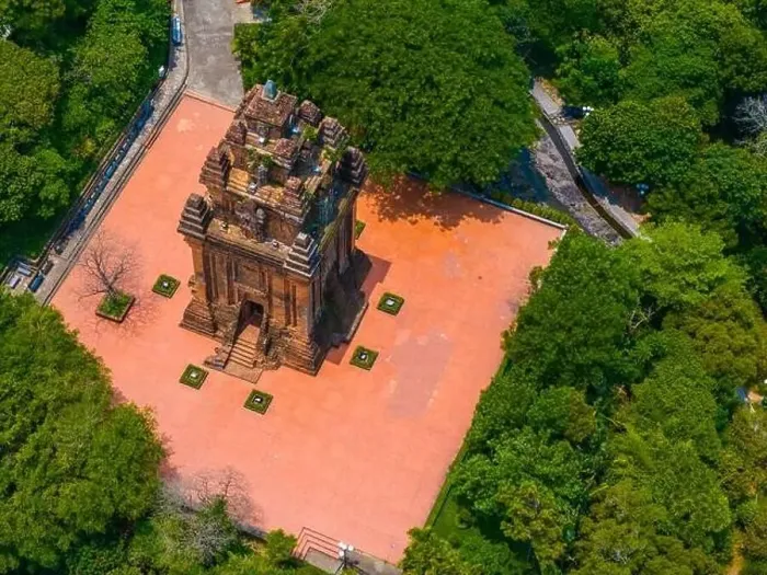 Framed Print : Aerial view of Nhan temple, tower is an artistic architectural work of Champa people in Tuy Hoa city Framed Print : Aerial view of Nhan temple, tower is an artistic architectural work of Champa people in Tuy Hoa city