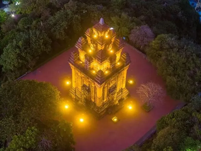 Framed Print : Aerial view of Nhan temple, tower is an artistic architectural work of Champa people in Tuy Hoa city Framed Print : Aerial view of Nhan temple, tower is an artistic architectural work of Champa people in Tuy Hoa city