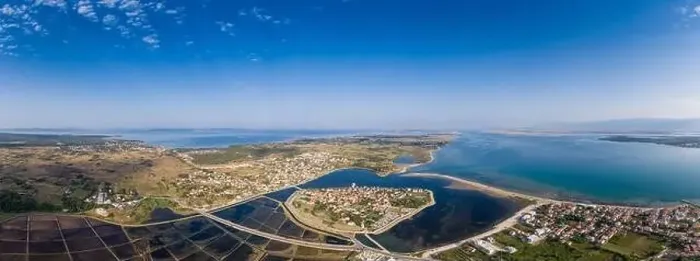 Framed Print : Aerial view of nin island in Croatia Framed Print : Aerial view of nin island in Croatia