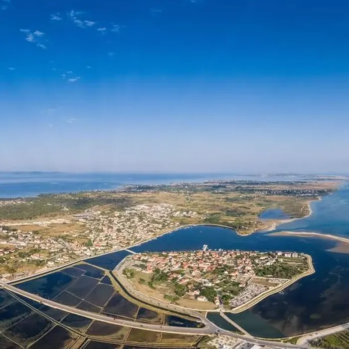 Framed Print : Aerial view of nin island in Croatia Framed Print : Aerial view of nin island in Croatia