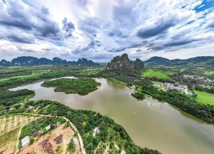 Framed Print : Aerial view of Nong Thale lake in Krabi, Thailand Framed Print : Aerial view of Nong Thale lake in Krabi, Thailand
