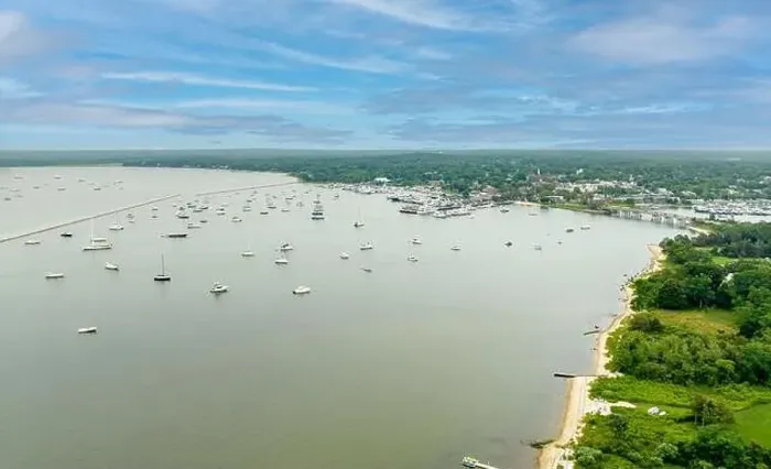 Framed Print : aerial view of north haven and sag harbor Framed Print : aerial view of north haven and sag harbor