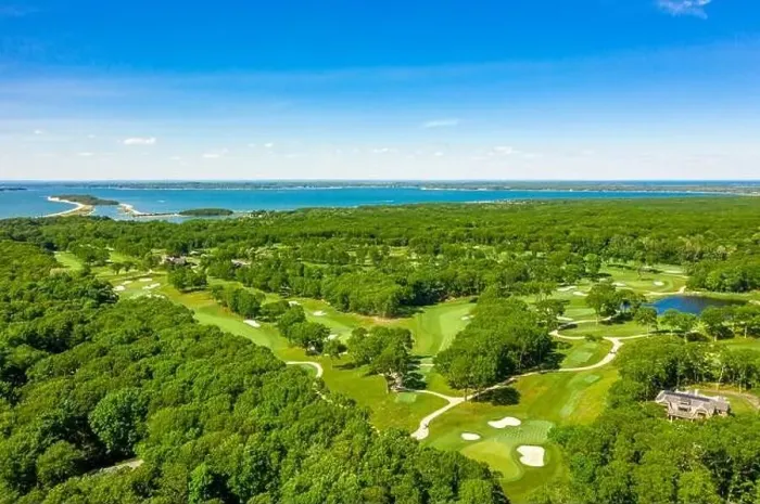 Framed Print : Aerial view of Noyac Golf Course in Sag Harbor, NY Framed Print : Aerial view of Noyac Golf Course in Sag Harbor, NY