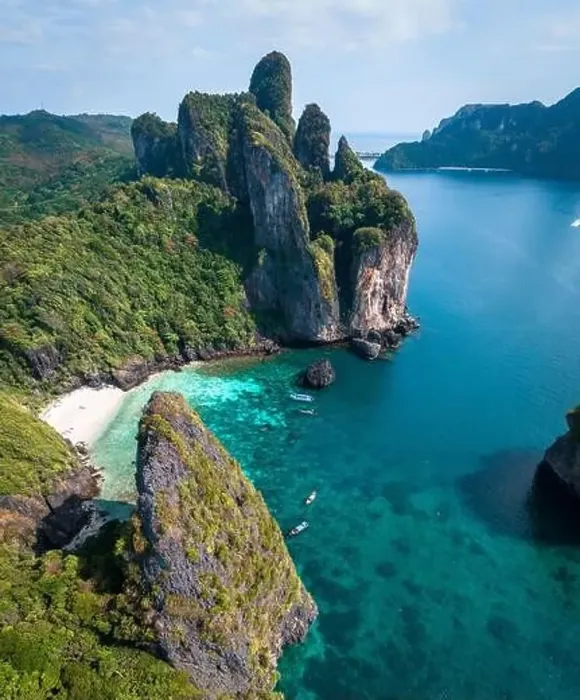 Framed Print : Aerial view of Nui beach in koh Phi Phi Don island, in Krabi, Thailand Framed Print : Aerial view of Nui beach in koh Phi Phi Don island, in Krabi, Thailand