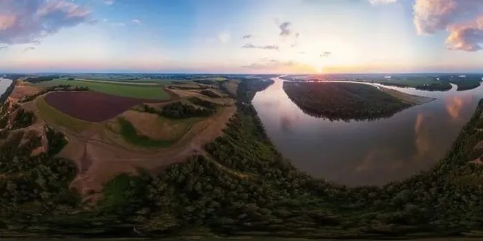 Framed Print : Aerial view of Ob siberian river Framed Print : Aerial view of Ob siberian river