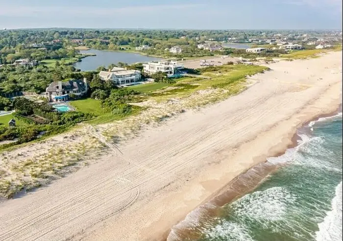 Framed Print : Aerial view of the ocean front homes on Meadow Lane, Southampton, NY Framed Print : Aerial view of the ocean front homes on Meadow Lane, Southampton, NY