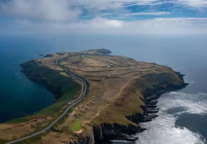 Framed Print : An aerial view of the Old Head of Kinsale in County Cork of western Ireland Framed Print : An aerial view of the Old Head of Kinsale in County Cork of western Ireland
