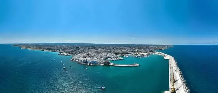 Framed Print : Aerial view of the old town of Monopoli, Italy Framed Print : Aerial view of the old town of Monopoli, Italy