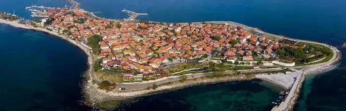 Framed Print : Aerial view of the old town of Nessebar Framed Print : Aerial view of the old town of Nessebar