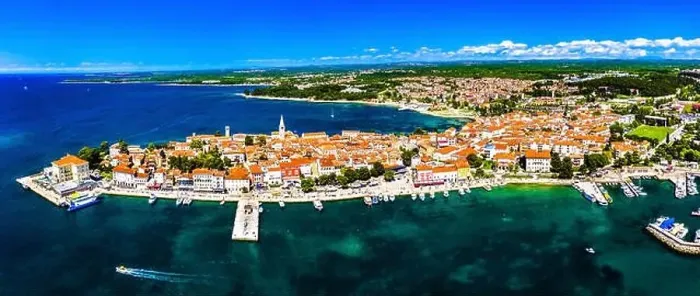 Framed Print : Aerial view of the old town of Porec in Croatia Framed Print : Aerial view of the old town of Porec in Croatia