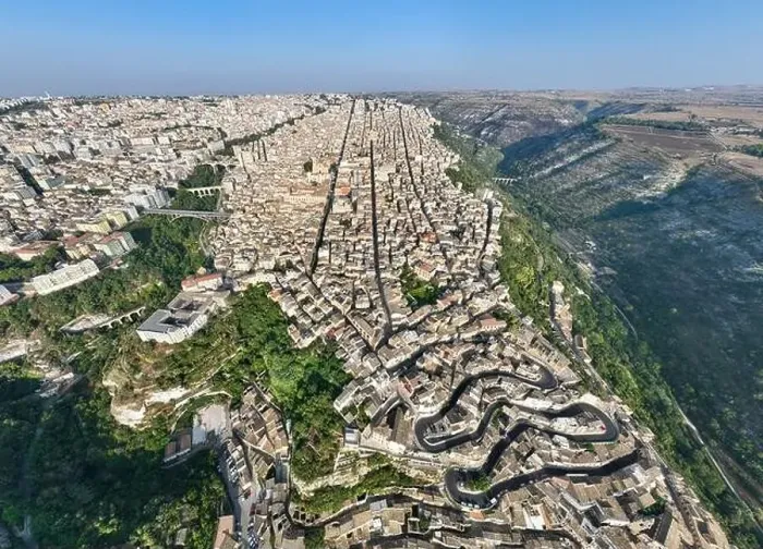 Framed Print : Aerial view of the old town of Ragusa Ibla Framed Print : Aerial view of the old town of Ragusa Ibla