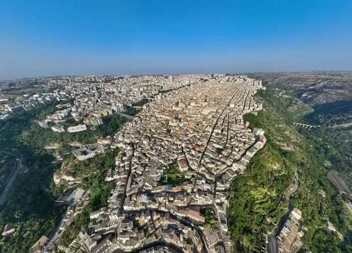 Framed Print : Aerial view of the old town of Ragusa Ibla Framed Print : Aerial view of the old town of Ragusa Ibla